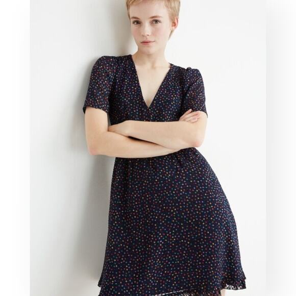 MADEWELL Sugar Dot Dress Flutter Sleeve Ruffle Hem Sundress Coquette Whimsical - Picture 2 of 13